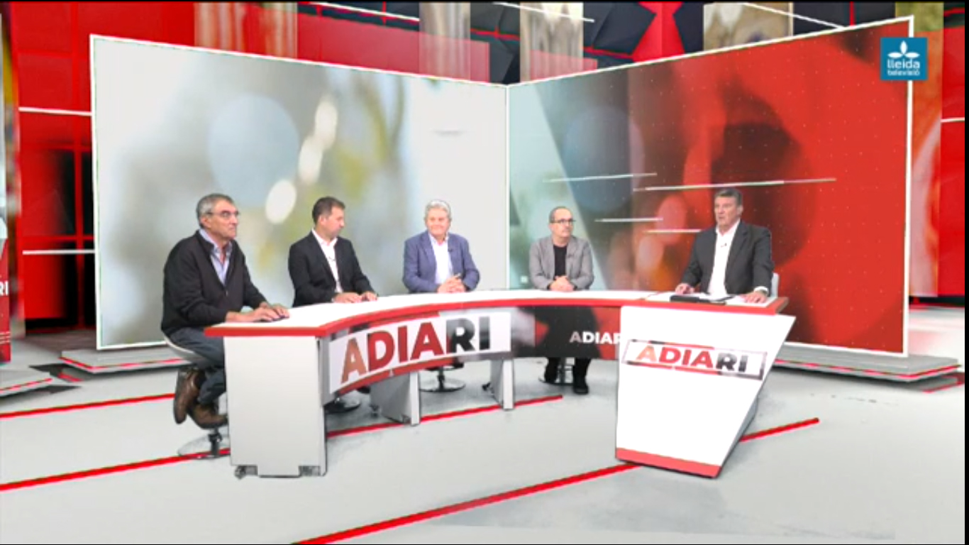 TV Lleida debate table about Energy Transition