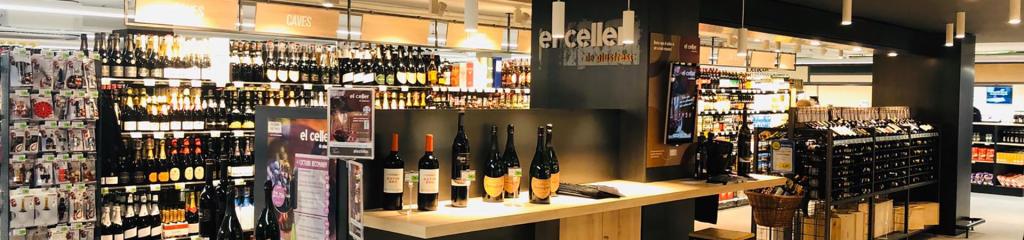 bodega de vinos de la nueva tienda Plusfresc en Barcelona