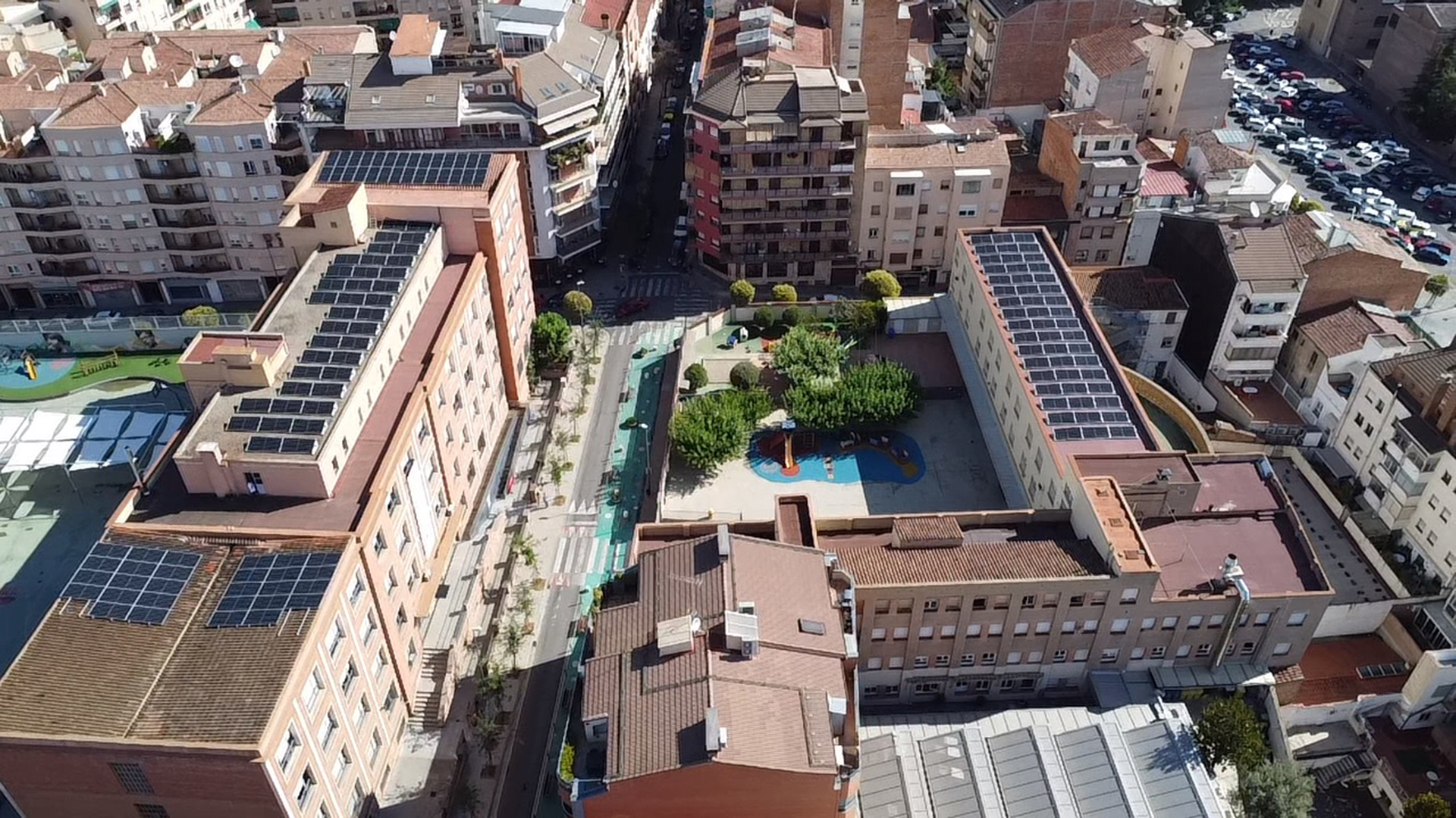 imatge aeria fotovoltaica Episcopal Lleida