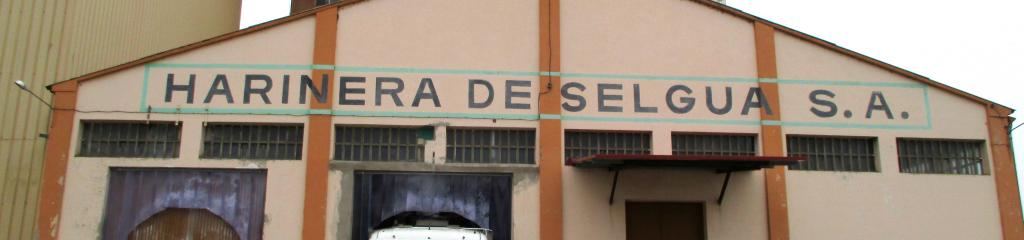 imagen de la fachada de la fábrica Harinera la Selgua en Huesca