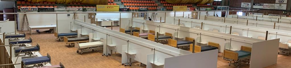 instalaciones del interior del pabellón de Salud Onze de Setembre de Lleida
